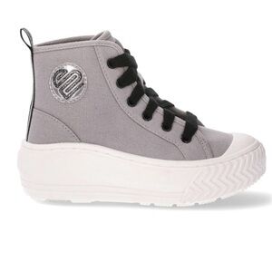 Justice Youth Girls High Top Platform Sneakers Size 3 Gray